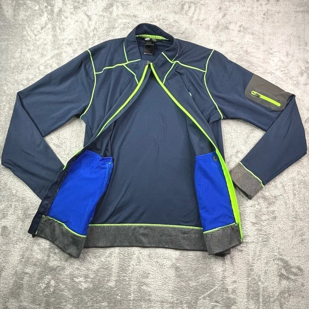 The North Face Mens‎ Mountain Athletics Track Jacket Navy Blue Lime Green Small